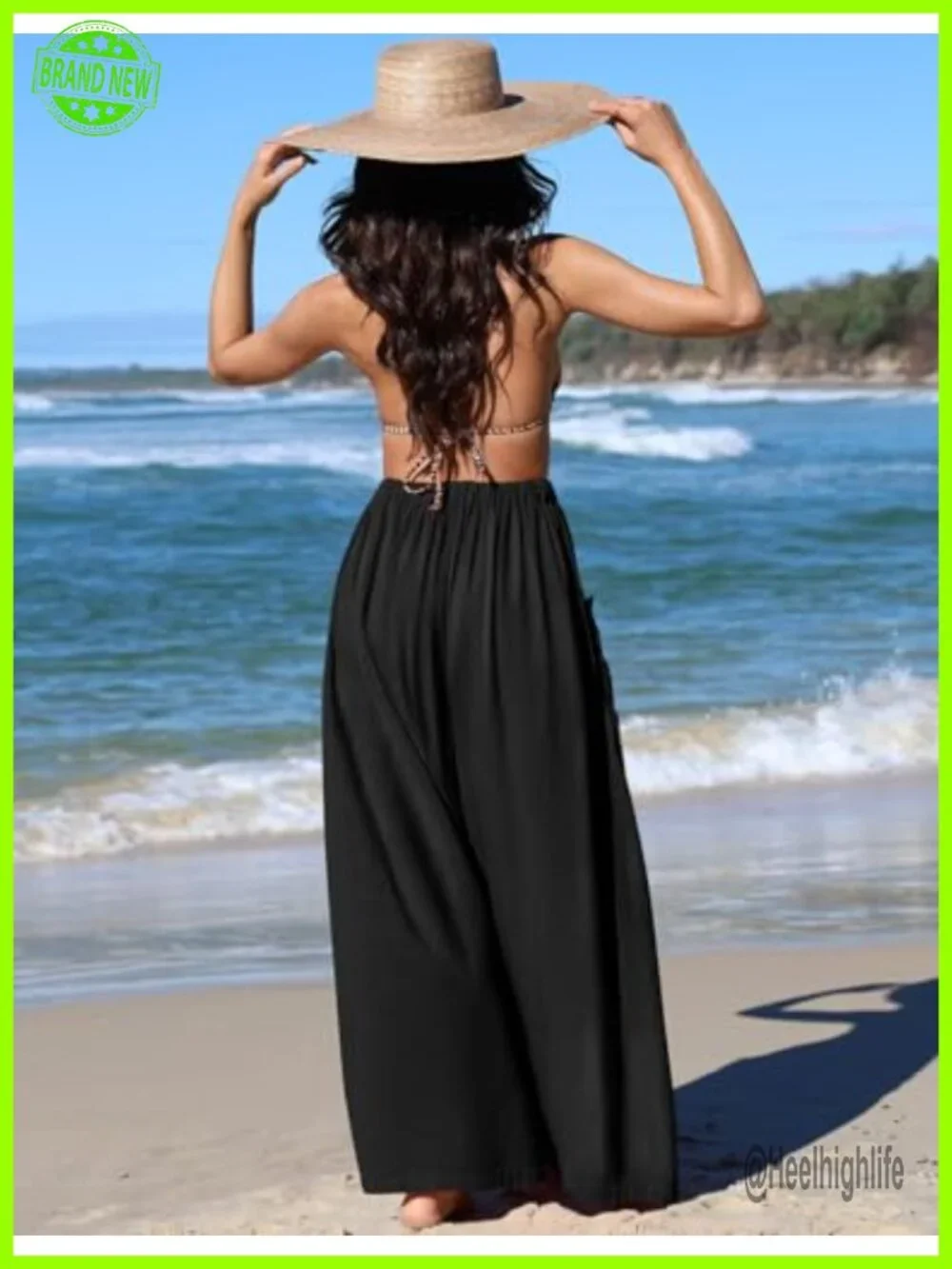 Women's Wide Leg Linen Blend Pants Flowy Palazzo Drawstring